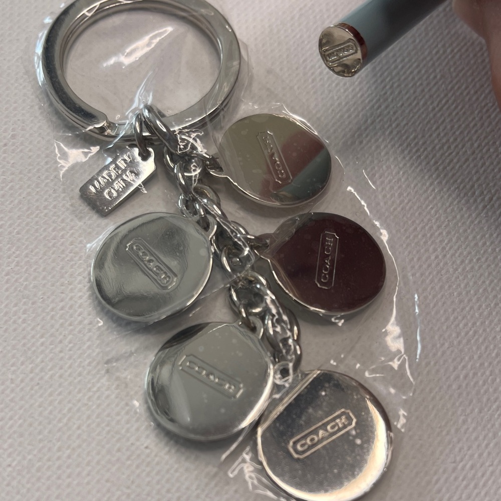 Coach Silver and Blue Snowflake Keychain with a Blue Coach Pen - Picture 4 of 4
